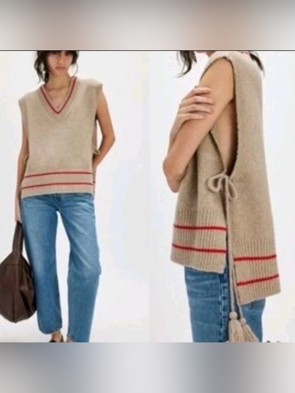 Free People side tie vest. NWOT